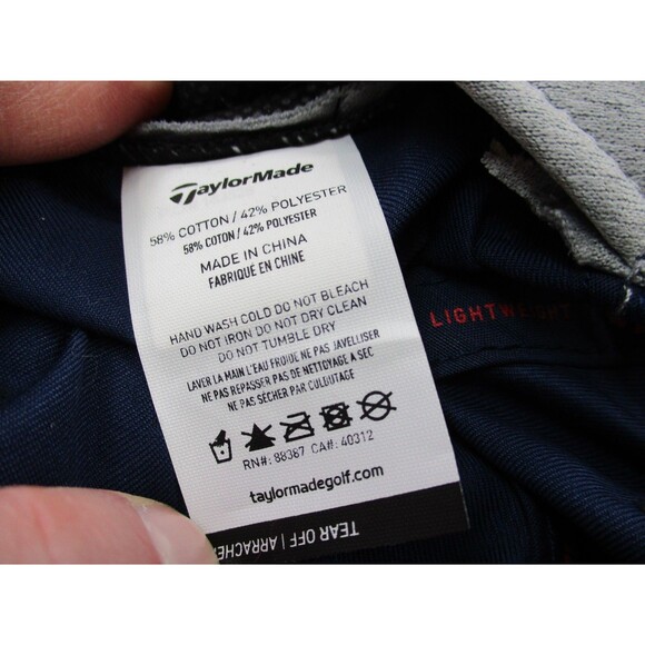 TaylorMade Hat Cap Fitted One Size Strap Back Blue Red Golf Golfer Mens - Picture 11 of 11